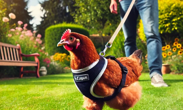 H Style Cat Harness on Chicken